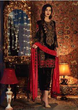 Charizma Embroidered Velvet Winter Collection Design 01 2019